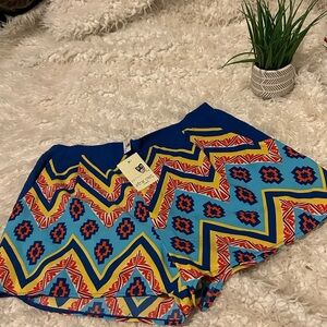 Anthropologie Pink Owl High Rise Abstract Aztec Shorts tribal with pockets NWT